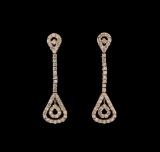 14KT Rose Gold 2.57 ctw Diamond Earrings