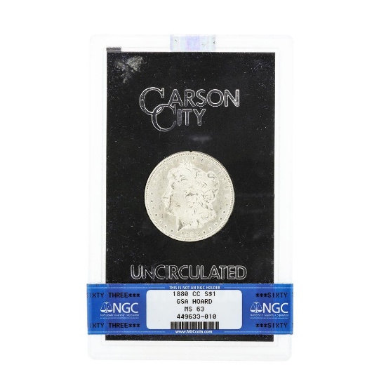1880 MS63 Carson City Uncirculated Silver Dollar