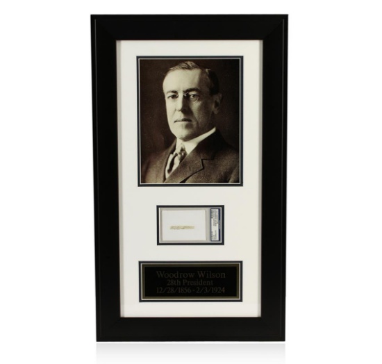 Woodrow Wilson Signed Cut Display PSA Certified