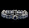 14KT White Gold 27.50 ctw Sapphire and Diamond Bracelet