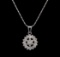 14KT White Gold 0.71 ctw Diamond Pendant With Chain