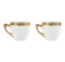 Two Royal Bayreuth Demitasse White Cups with Gold Encrusted Band of Flowers