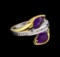Crayola 2.20 ctw Amethyst and White Sapphire Ring - .925 Silver