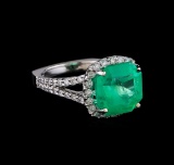 6.60 ctw Emerald and Diamond Ring - 14KT White Gold