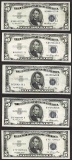 Lot of (5) 1953 $5 Silver Certificate Notes