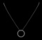 0.50 ctw Diamond Circle Pendant with Chain - 18KT White Gold