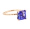 4.28 ctw Tanzanite Ring - 14KT Rose Gold