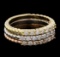 0.65 ctw Diamond Ring Set - 14KT Tri Color Gold