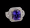 14KT Two-Tone Gold 7.46 ctw Tanzanite and Diamond Ring
