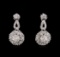 0.84 ctw Diamond Earrings - 14KT White Gold