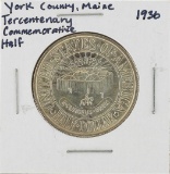 1936 York County, Maine Tercentenary Commemorative Half Dollar Coin