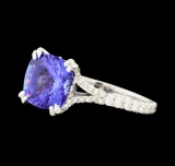 1.77 ctw Tanzanite and Diamond Ring - Platinum