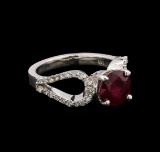 14KT White Gold 2.05 ctw Ruby and Diamond Ring