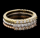 0.65 ctw Diamond Ring Set - 14KT Tri Color Gold