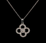 14KT White Gold 0.20 ctw Diamond Pendant With Chain