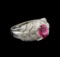 1.34 ctw Pink Tourmaline and Diamond Ring - 10KT White Gold