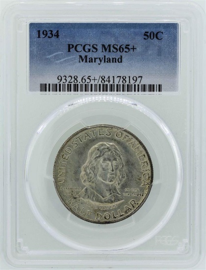 1934 Maryland Tercentenary Commemorative Half Dollar Coin PCGS MS65+