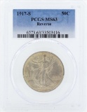 1917-S Walking Liberty Half Dollar Coin PCGS MS63 Reverse