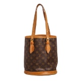Louis Vuitton Monogram Canvas Leather Petit Bucket Bag