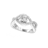 0.94 ctw Diamond Wedding Ring - 14KT White Gold