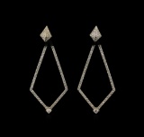 1.23 ctw Diamond Dangle Earrings - 14KT White Gold