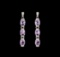 Crayola 15.60 ctw Pink Amethyst and White Sapphire Earrings - .925 Silver