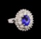 14KT White Gold 2.38 ctw Tanzanite and Diamond Ring