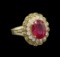 5.85 ctw Ruby and Diamond Ring - 14KT Yellow Gold