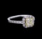 1.54 ctw Fancy Light Yellow Diamond Ring - 14KT Two-Tone Gold