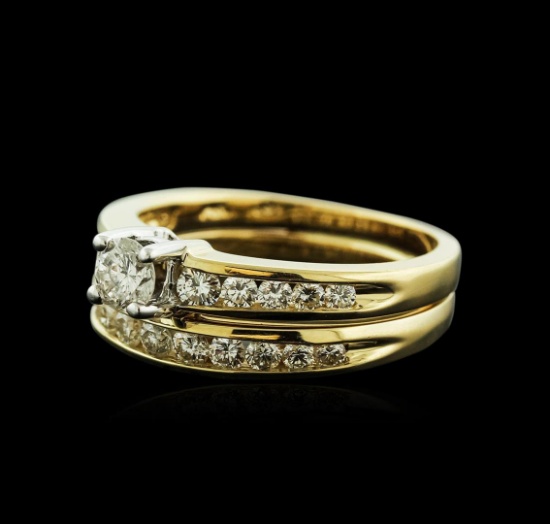 14KT Yellow Gold 0.70 ctw Diamond Wedding Ring Set