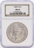 1884-O $1 Morgan Silver Dollar Coin NGC MS64 Great Toning