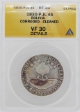 1830-P JL Bolivia 4 Soles Coin ANACS VF30 Details