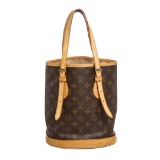 Louis Vuitton Monogram Canvas Leather Petit Bucket Bag