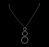 1.03 ctw Diamond Circle Pendant with Chain - 18KT White Gold