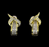 18KT Yellow Gold 1.76 ctw Diamond Earrings