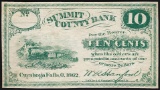 1862 Ten Cents Summit County Bank Obsolete Note
