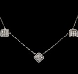 14KT White Gold 1.40 ctw Diamond Necklace