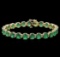 16.63 ctw Emerald and Diamond Bracelet - 14KT Yellow Gold