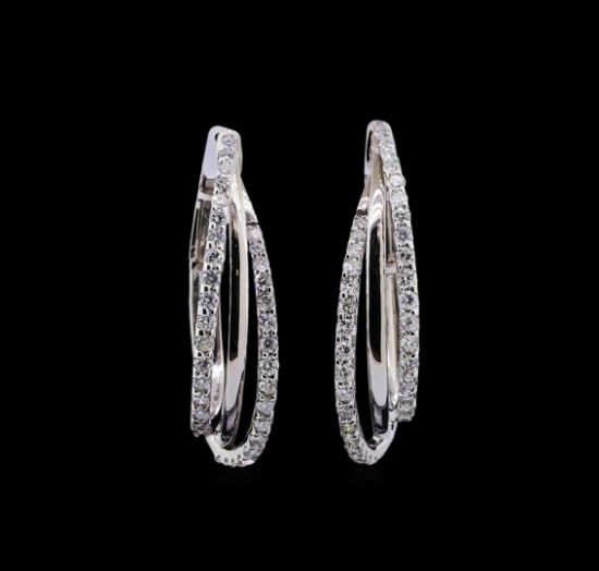 0.99 ctw Diamond Earrings - 14KT White Gold