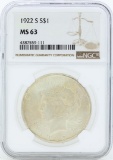 1922-S $1 Peace Silver Dollar Coin NGC MS63