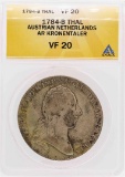 1784-B Austrian Netherlands AR Kronentaler Coin ANACS VF20