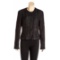 Chanel Black Metallic Sheen Tweed Zip Front Jacket