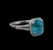 2.75 ctw Apatite and Diamond Ring - 14KT White Gold