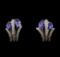 14KT White Gold 2.54 ctw Tanzanite and Diamond Earrings