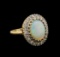 14KT Yellow Gold 2.50 ctw Opal and Diamond Ring