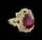 14KT Yellow Gold 8.01 ctw Ruby and Diamond Ring