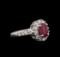 1.78 ctw Ruby and Diamond Ring - 14KT White Gold