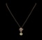 Pearl and Diamond Pendant With Chain - 14KT Rose Gold
