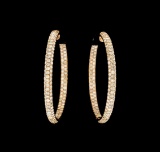 7.92 ctw Diamond Earrings - 14KT Rose Gold
