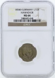 1834B Germany 1/12 Thaler Hanover Coin NGC MS64